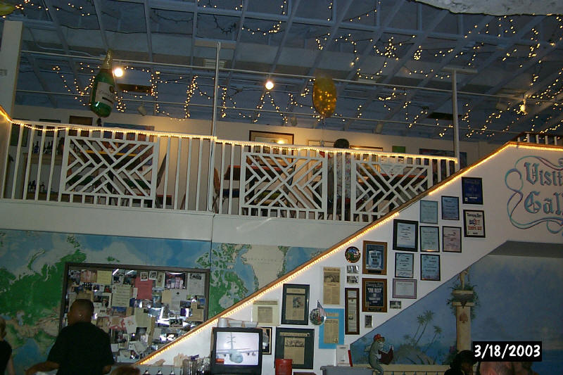 The stair wall of awards and the gallery rail, 18 March 2003