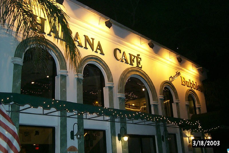 Habana Café’s lit facade on Gulfport Boulevard South, 2003